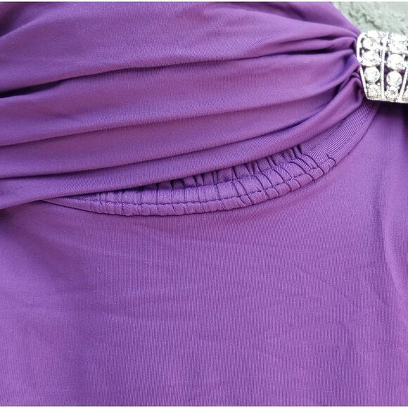 EUC AUTOGRAPH Purple Rhinestone Wire One Piece High Rise Bathing Suit 34DD - Picture 11 of 12